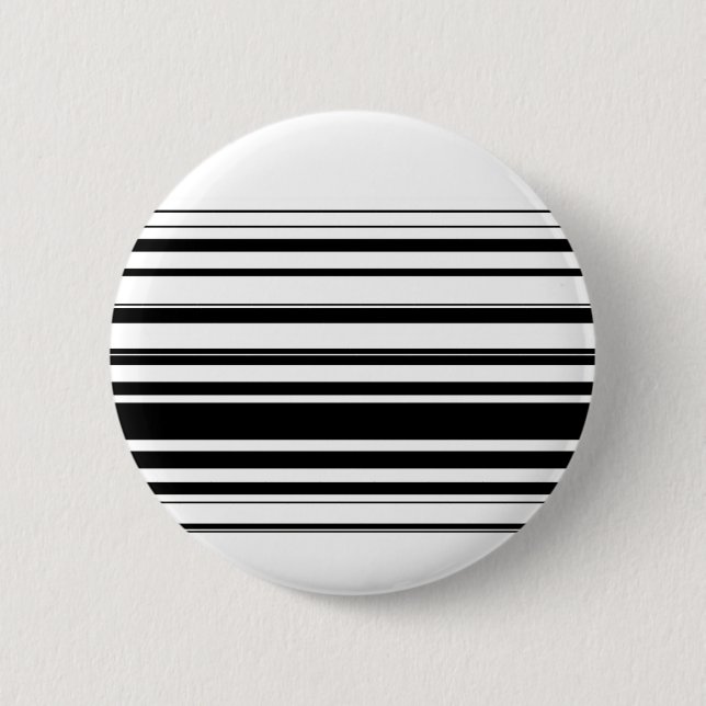 Modern black white stripes button (Front)