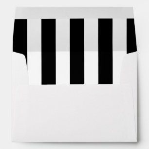 Modern Black White Stripes for 5x7 Invitation Card Envelope