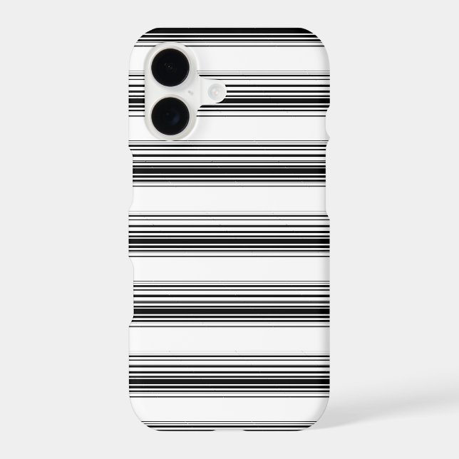 Modern black white stripes iPhone case (Back)