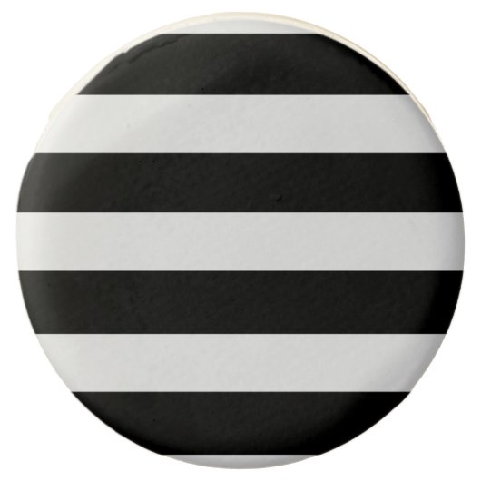 Modern Black White Stripes Pattern Chocolate Covered Oreo (Front)
