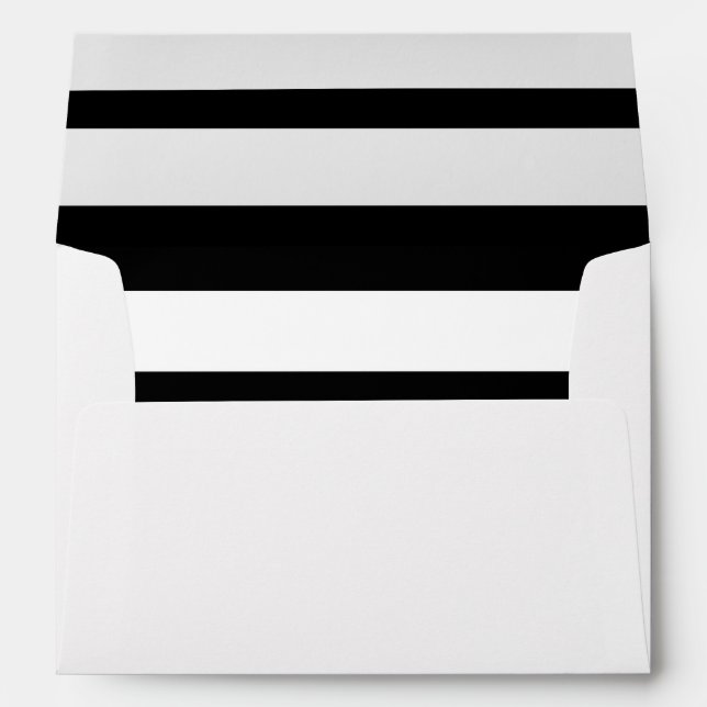 Modern Black White Stripes Pattern Envelope (Back (Bottom))