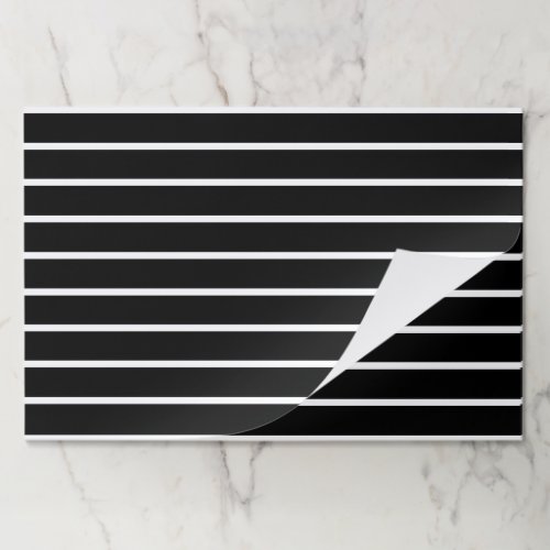 Modern black white Stripes pattern Paper Placemat