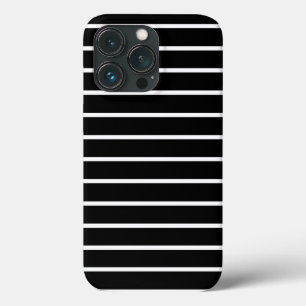 Modern black white stripes pattern stylish chic iPhone 13 pro case