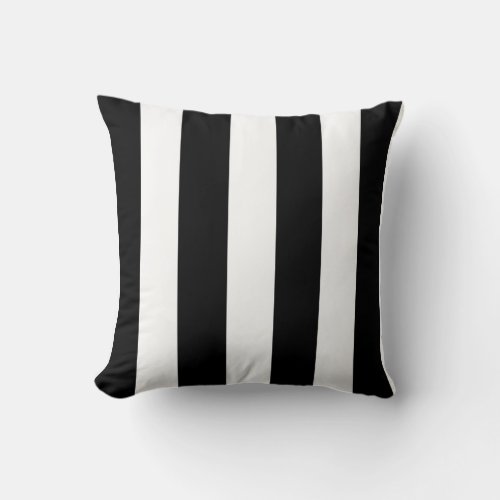 Modern Black White Stripes Pattern Throw Pillow