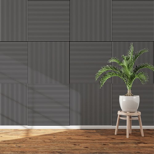 Modern Black  White Stripes Peel and Stick Wallpaper