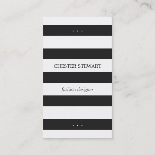 Customizable Modern Black White Stripes Personal Contact Card