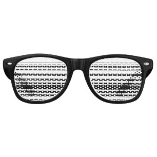 Modern black white stripes retro sunglasses