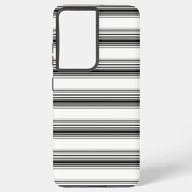 Modern black white stripes samsung galaxy case (Back)
