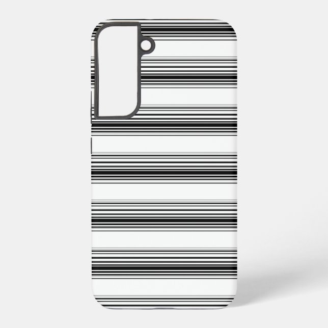 Modern black white stripes samsung galaxy case (Back)