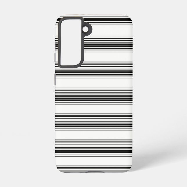 Modern black white stripes samsung galaxy case (Back)
