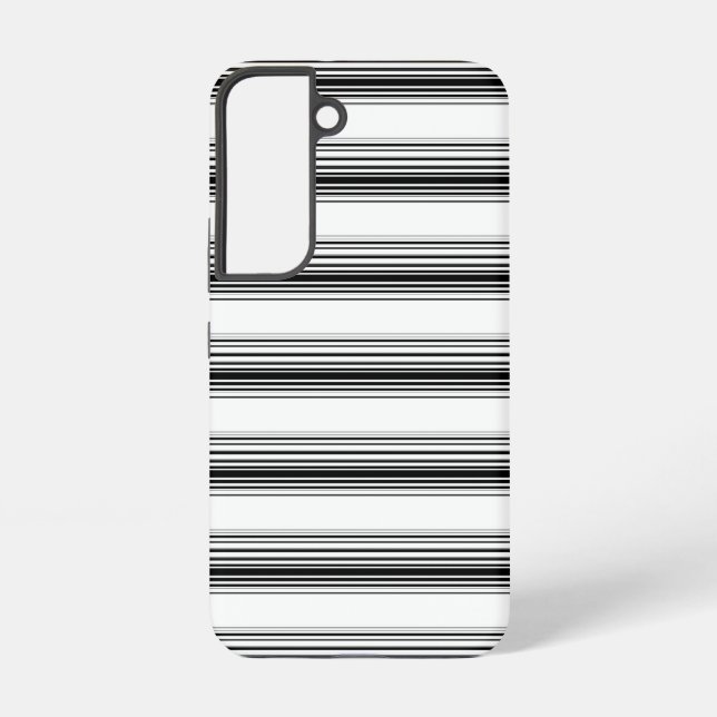 Modern black white stripes samsung galaxy case (Back)