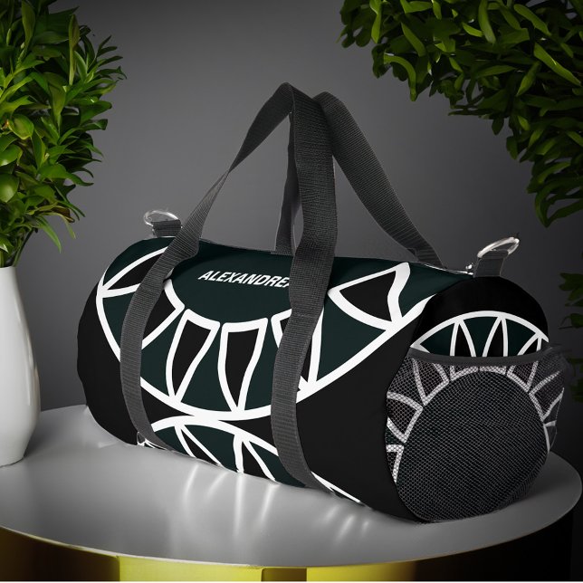 Modern Black White Stylish Elegant Personalize Duffle Bag (Modern Black White Stylish Elegant Personalize Duffle Bag is great to use when out and about. )