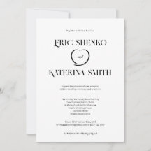 Modern Black & White Text Style Wedding Invite