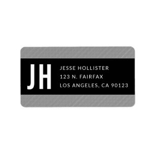 Modern Black & White Thin Stripes Return Address Label
