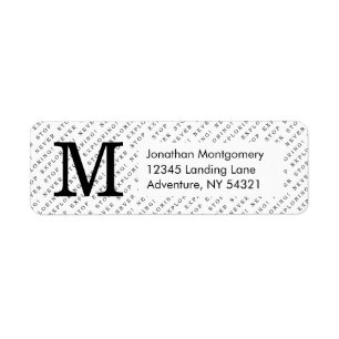 Modern Black & White Travel Typography Monogram Label