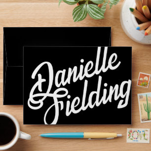 Modern Black White Trendy Birthday Card Envelope