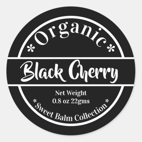 Modern Black  White Trendy Organic Beauty Classic Round Sticker