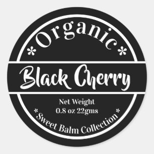 Modern Black & White Trendy Organic Beauty Classic Round Sticker