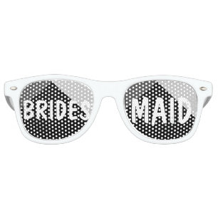 Modern black white triangles colorblock Bridesmaid Retro Sunglasses