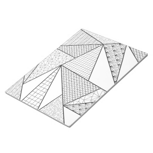 Modern Black White Triangles Geometric Pattern Notepad