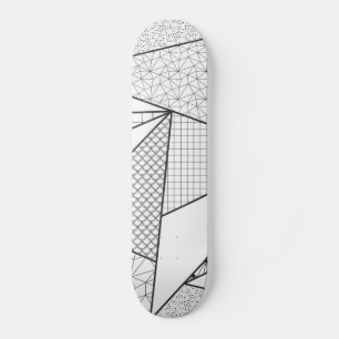 Modern Black White Triangles Geometric Pattern Skateboard