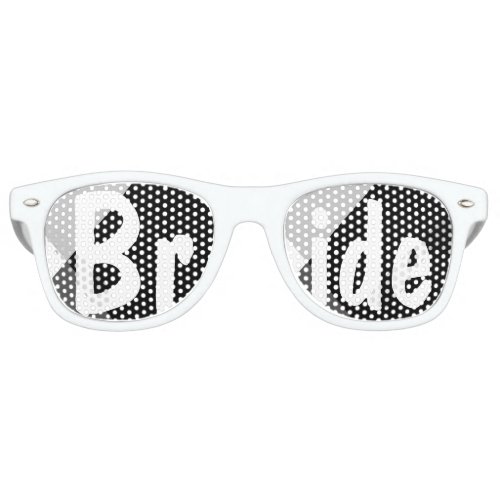 Modern black white triangles wedding Bride Retro Sunglasses