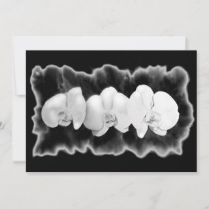 Modern Black White tropical Orchid painting Invitation