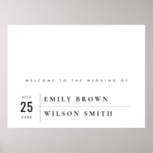 MODERN BLACK & WHITE TYPOGRAPHY WEDDING WELCOME POSTER