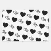 Modern Black & White Valentines | Add Own Photo Wrapping Paper Sheets (Front 3)