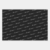 Modern Black & White Valentines | Add Own Photo Wrapping Paper Sheets (Front 2)