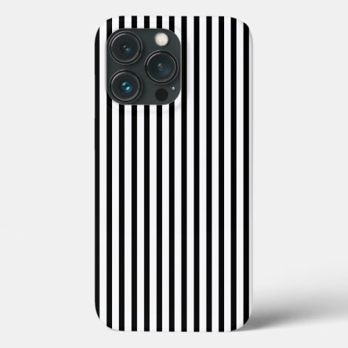 Modern black white vertical stripes cute stylish iPhone 13 pro case