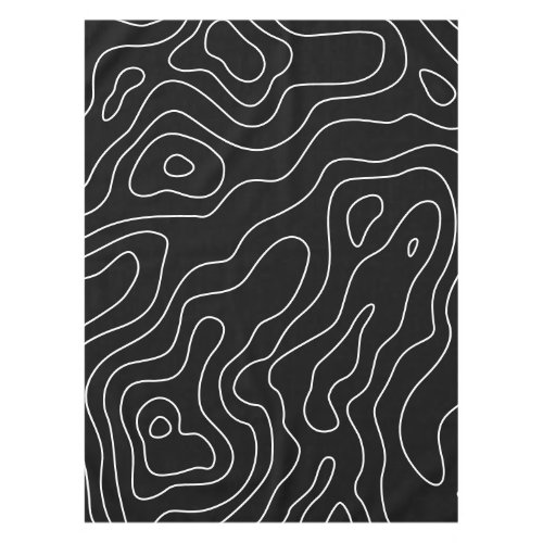  Modern Black White Wavy Abstract  Area  Tablecloth