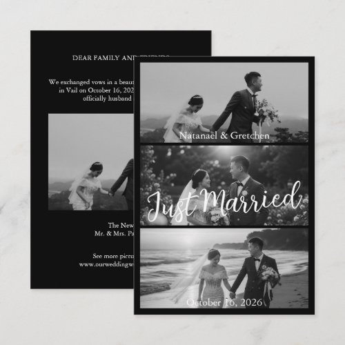 Modern Black & White Wedding Announcements