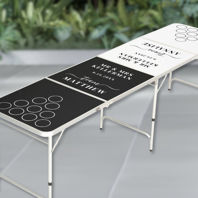 Modern Black White Wedding Beer Pong Table (Modern Black White Wedding Beer Pong Table)
