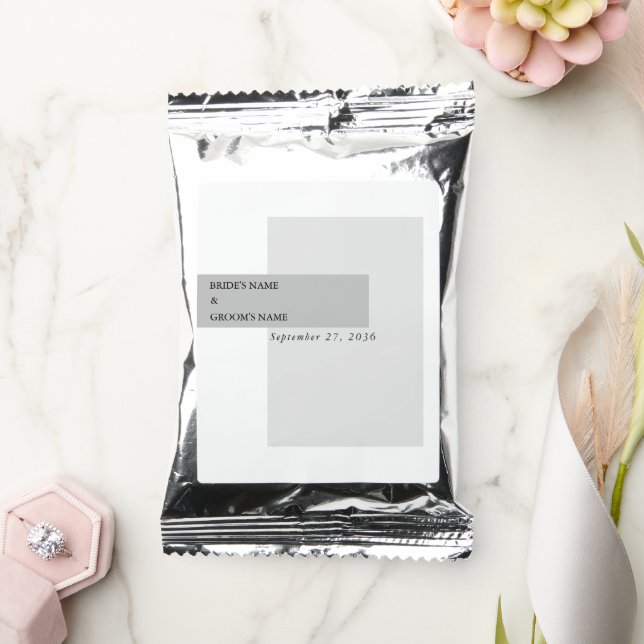 Modern Black & White Wedding  Coffee Drink Mix (Wedding)