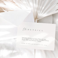 Modern Black White Wedding Details Enclosure Card