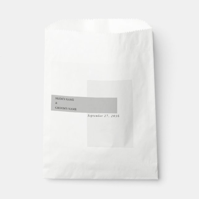 Modern Black & White Wedding  Favor Bag (Front)