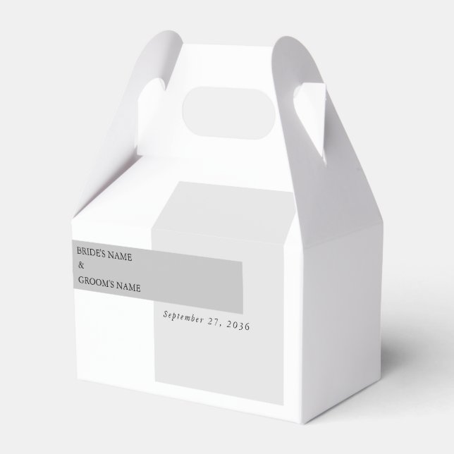 Modern Black & White Wedding   Favor Boxes (Front Side)