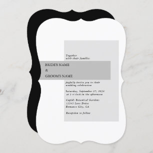 Modern Black & White Wedding Invitation