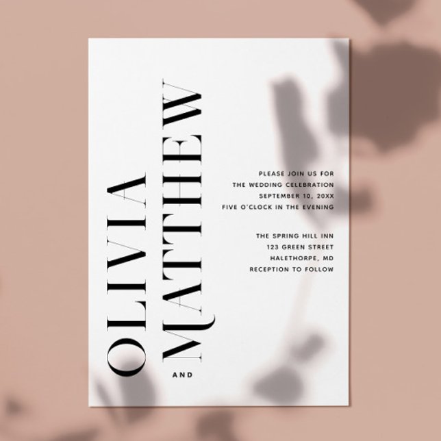 Modern Black & White Wedding | Minimalist Photo Invitation (Creator Uploaded)