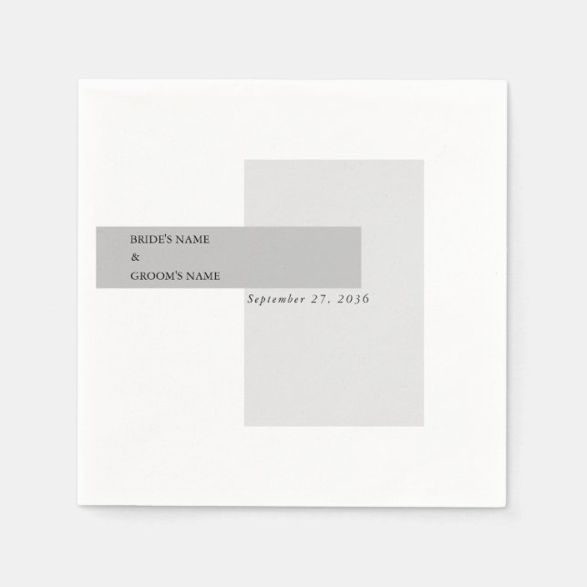 Modern Black & White Wedding   Napkins (Front)