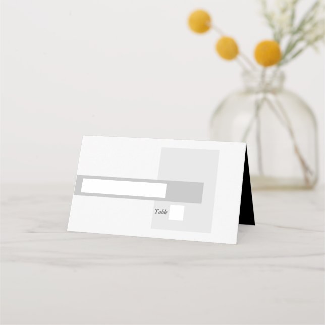 Modern Black & White Wedding   Place Card (Front)