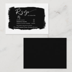 Modern Black & White Wedding Reception Details Enclosure Card