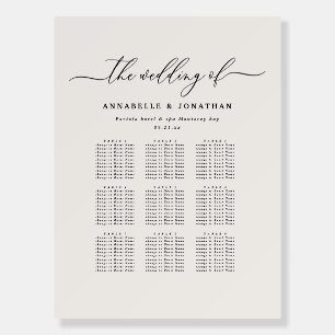 Modern Black & White Wedding Seating Plan chart Foam Board