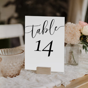 Modern Black & White Wedding  Table Number