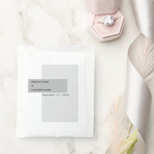 Modern Black  White Wedding  Tea Bag Drink Mix