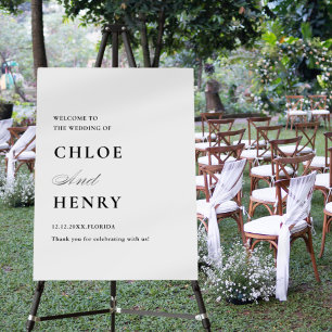 Modern Black & White Wedding Welcome  Foam Board