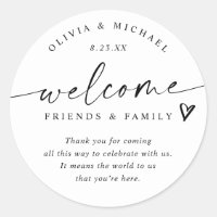 Modern Black & White Wedding Welcome Hotel Bag