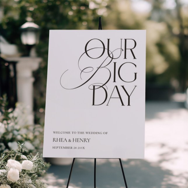 Modern Black & White Wedding Welcome Sign  (Modern Black & White Wedding Welcome Sign)