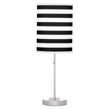 Modern Black White Wide Stripes Table Lamp by whimsydesigns at Zazzle